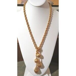 Monet Bolero 1961 Openwork Long Gold Tone Chain Vintage Necklace